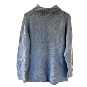 The Group by Babaton 100% Alpaca TurtleNeck Blue Sweater Soft Warm Peru Size M